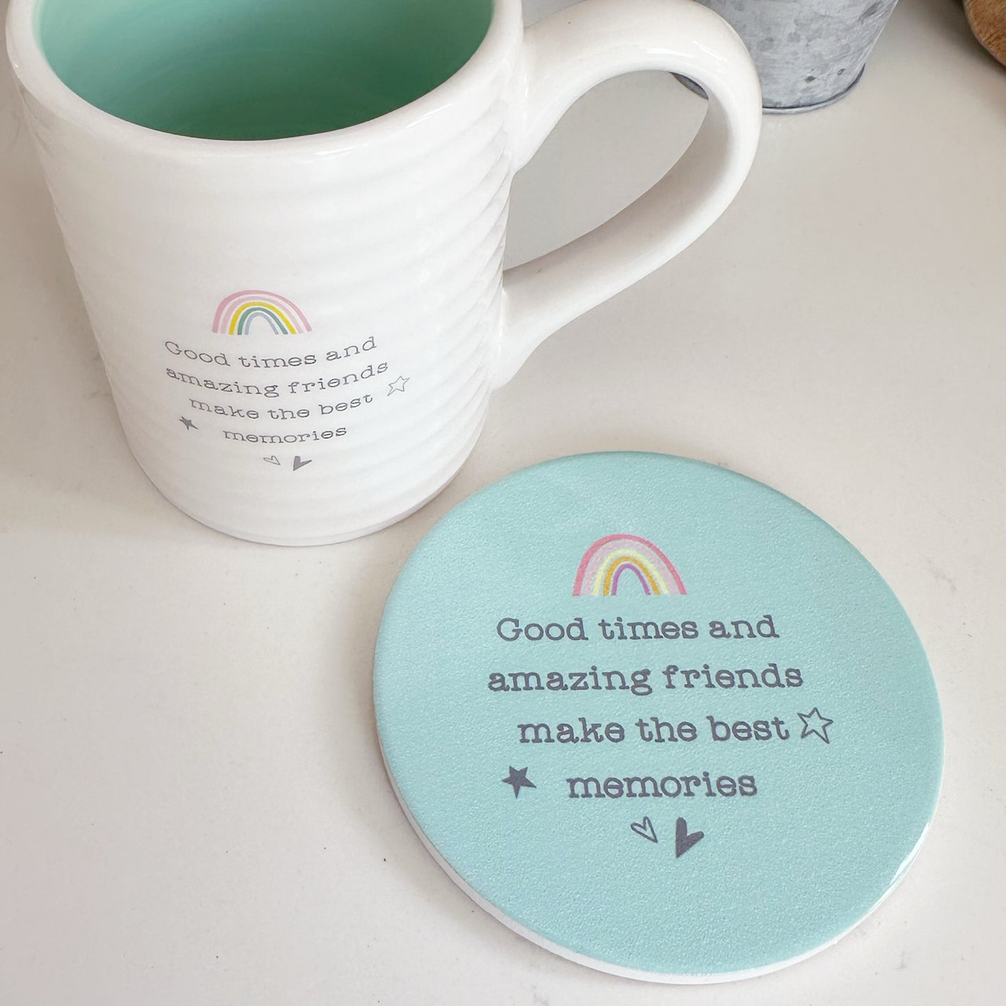 Good Times & Amazing Friends Mug & Coaster Set