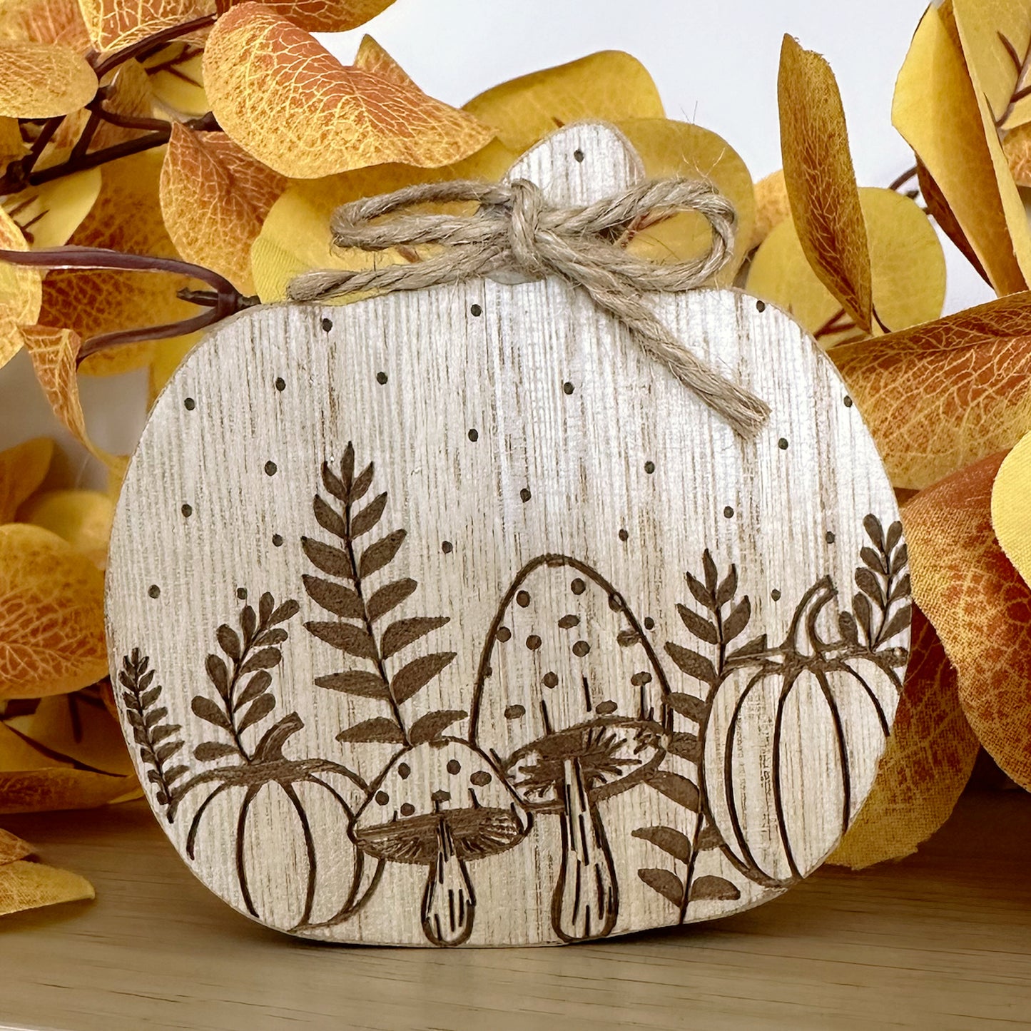 Etched Wooden Pumpkin - Available in 3 Styles