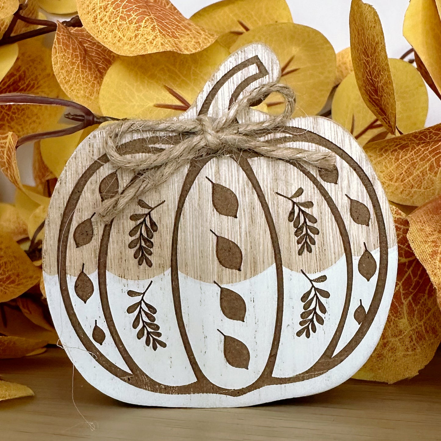 Etched Wooden Pumpkin - Available in 3 Styles