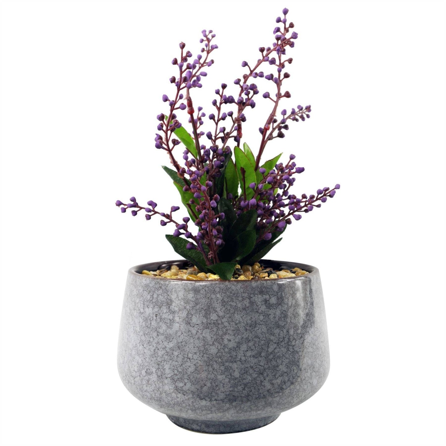 Artificial Purple Vitex Negundo in Ceramic Pot