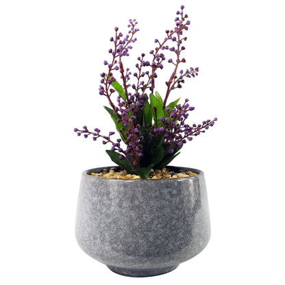 Artificial Purple Vitex Negundo in Ceramic Pot