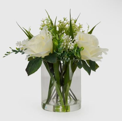 Clear Vase Filled With Roses