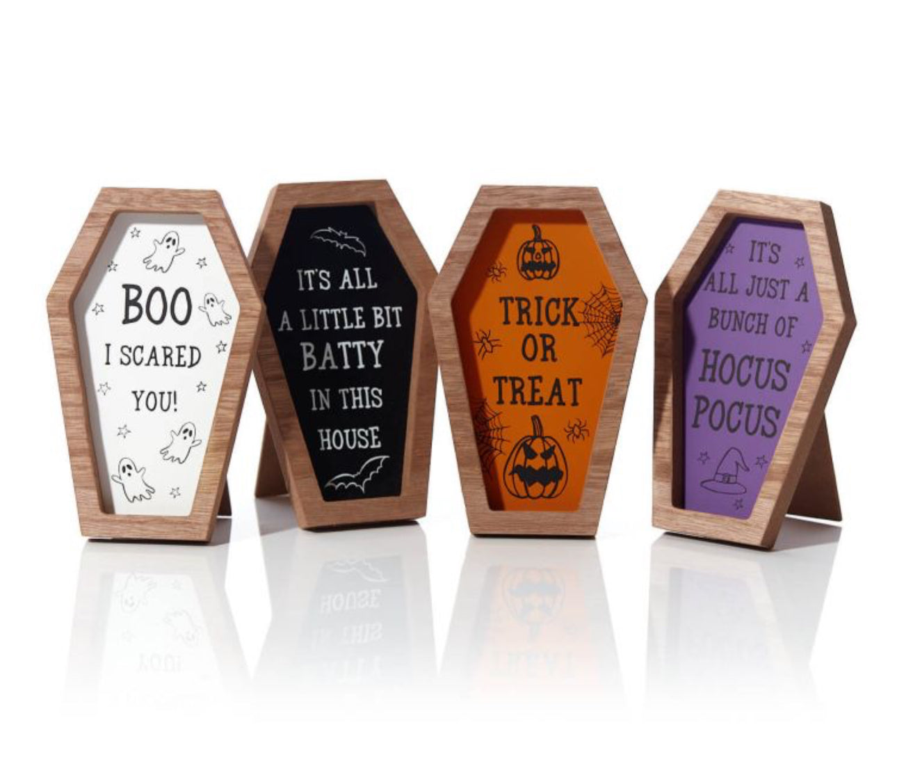 Halloween Coffin Easel Plaque