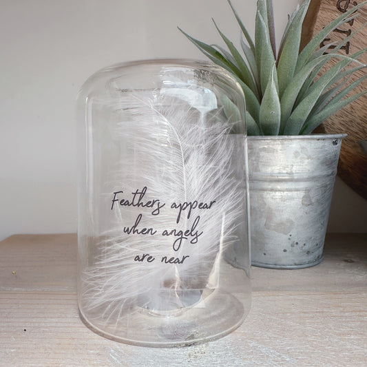 Feathers Appear When Angels Are Near Tea-light Holder