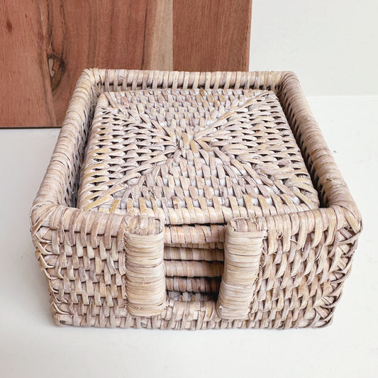 Rattan Square Coasters