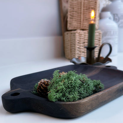 Rustic Tray in Acacia Wood - Coal