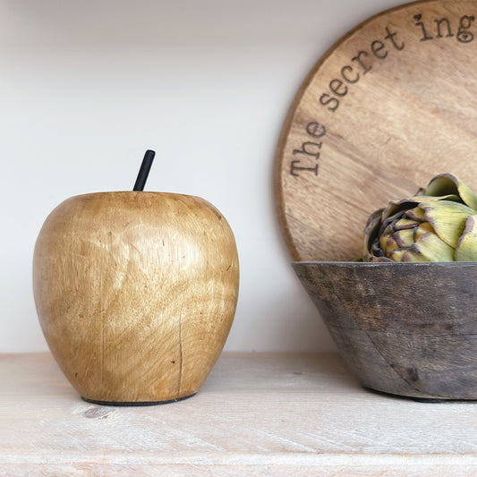 Mango Wood Apple Ornament