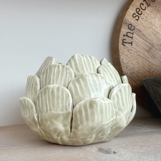 Green Artichoke Candle Holder