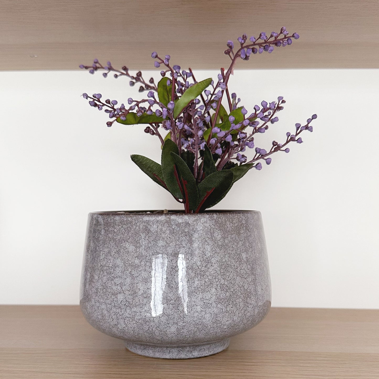 Artificial Purple Vitex Negundo in Ceramic Pot