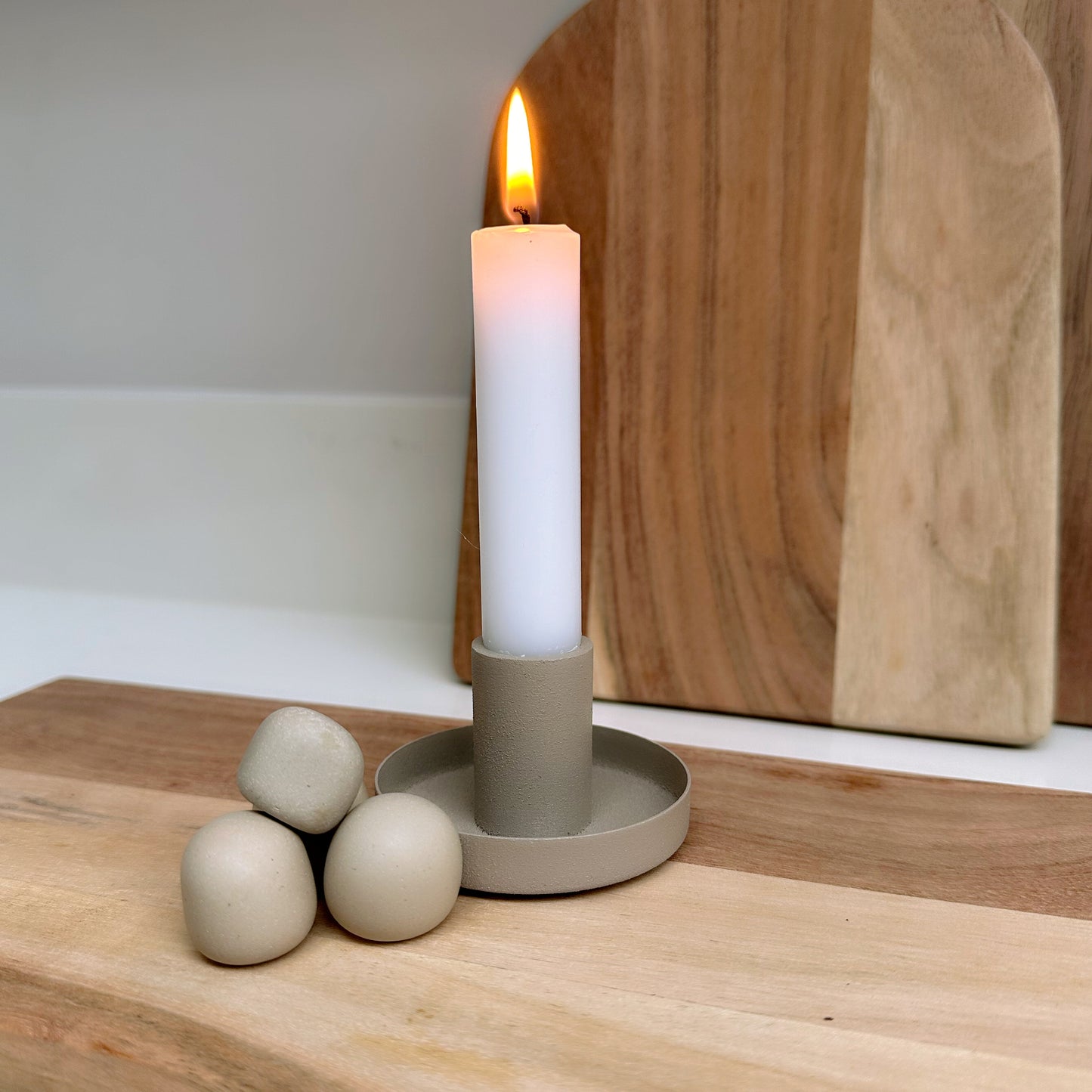 Taupe Dinner Candle Holder