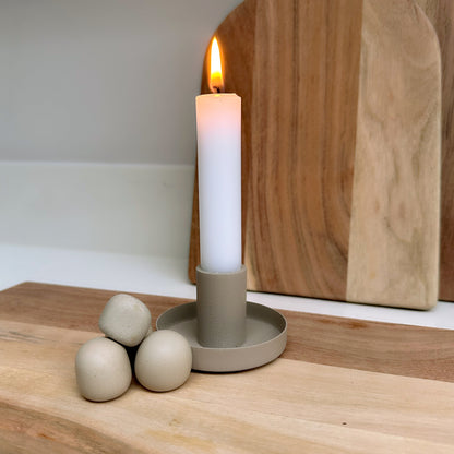 Taupe Dinner Candle Holder