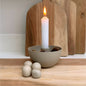 Taupe Dinner Candle Holder - Bowl