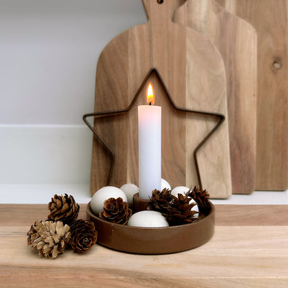 Brown Dinner Candle Holder