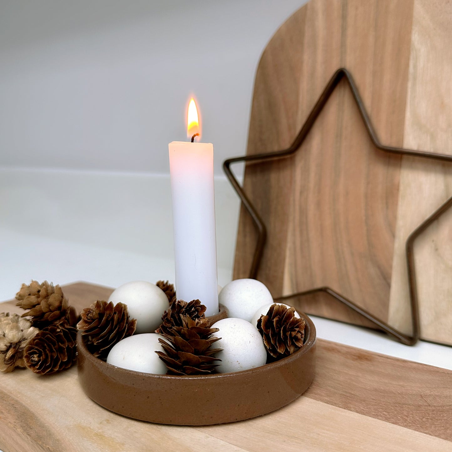 Brown Dinner Candle Holder