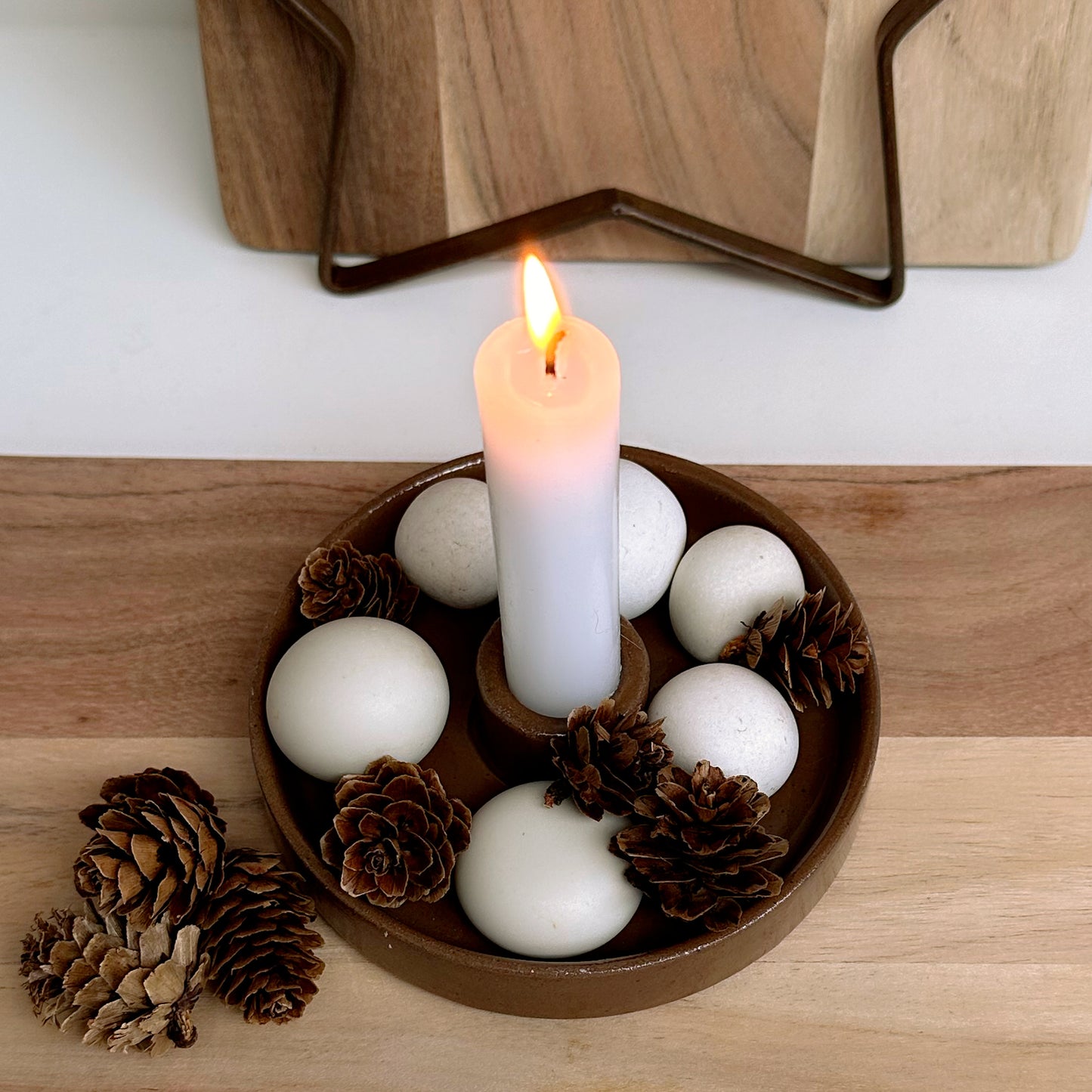 Brown Dinner Candle Holder