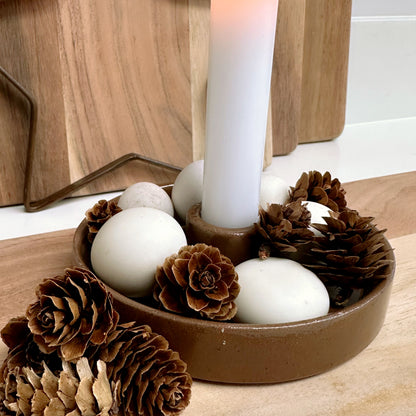 Brown Dinner Candle Holder