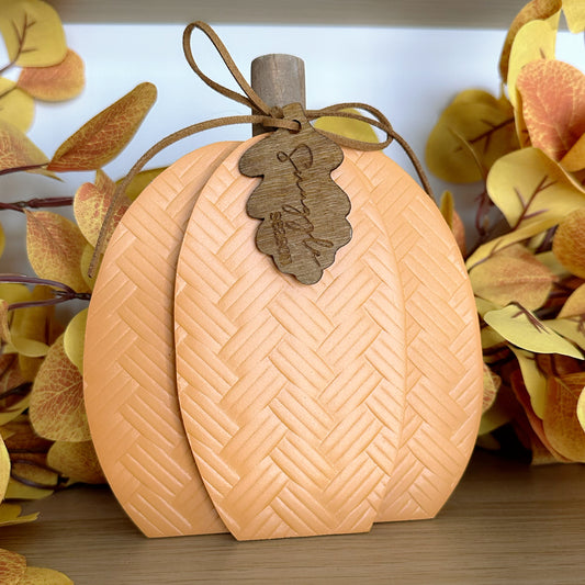Wooden Textured Pumpkin Block
