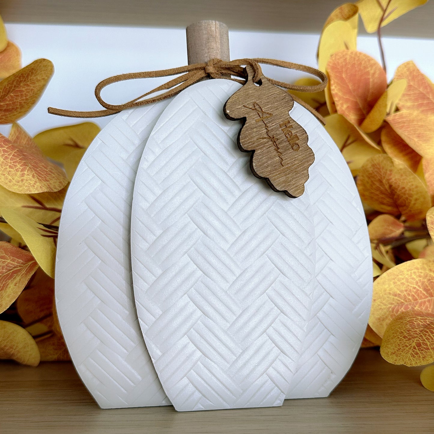 Wooden Textured Pumpkin Block