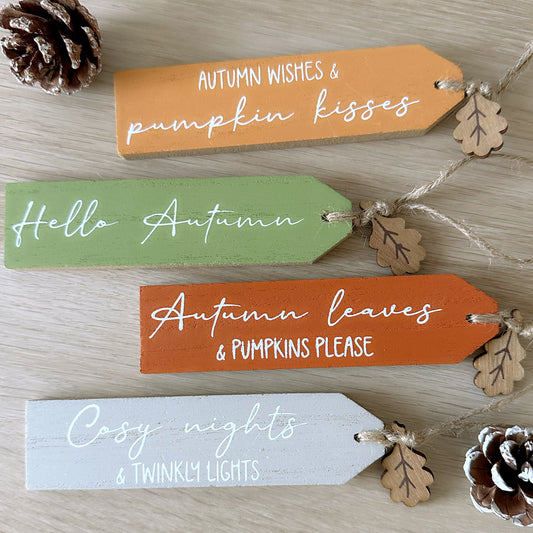 Autumnal Wooden Tag