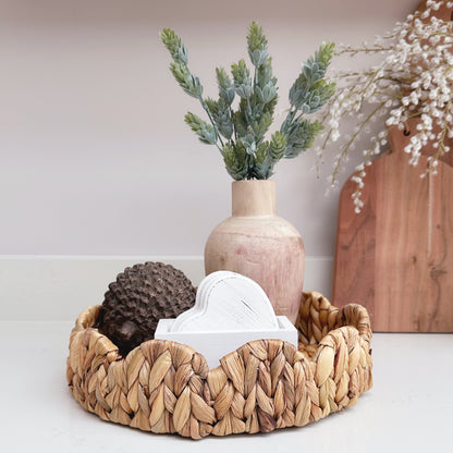 Water Hyacinth Scallop Tray - Available in 3 Sizes