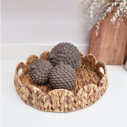 Water Hyacinth Scallop Tray - Available in 3 Sizes