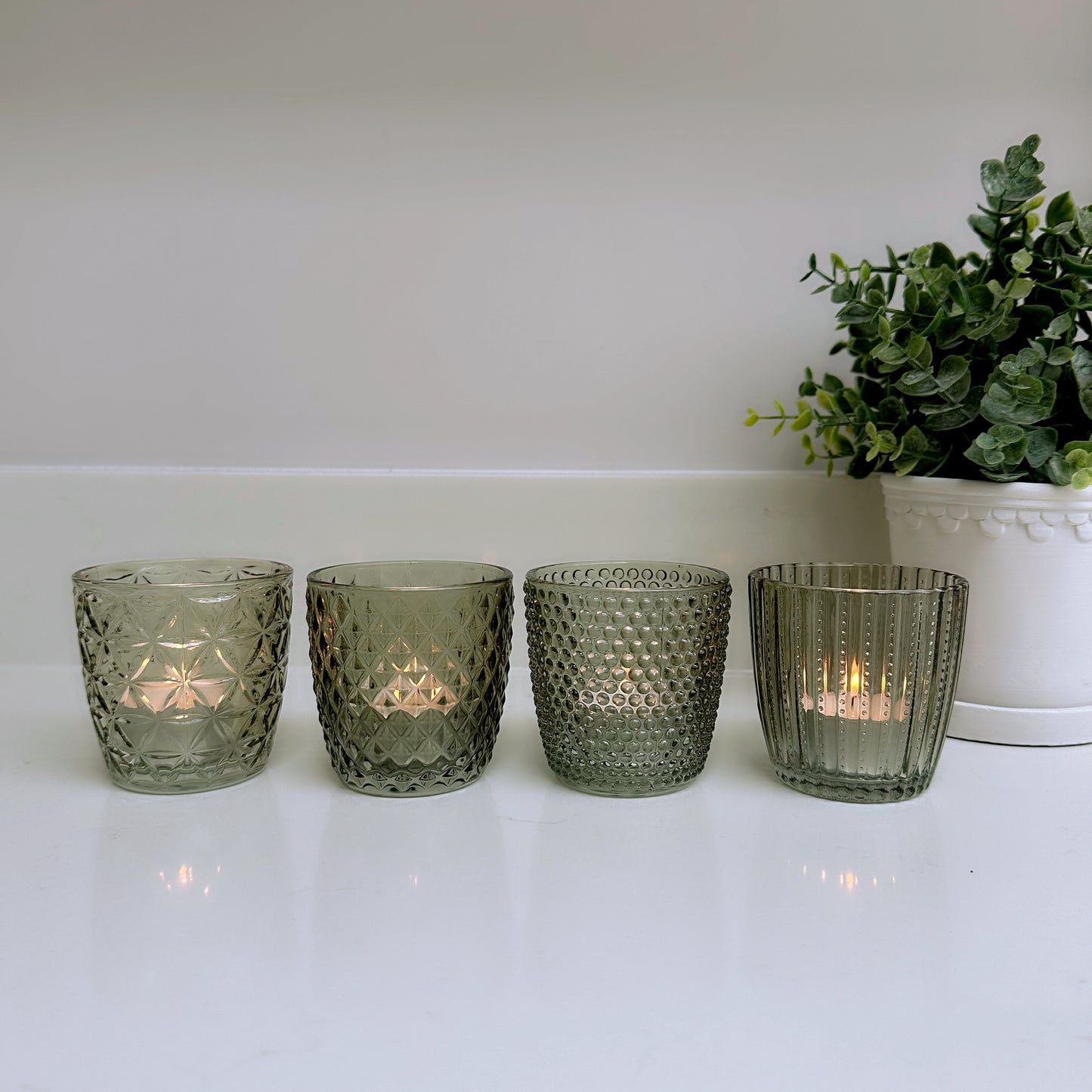 Set of Green Tea-Light Holders