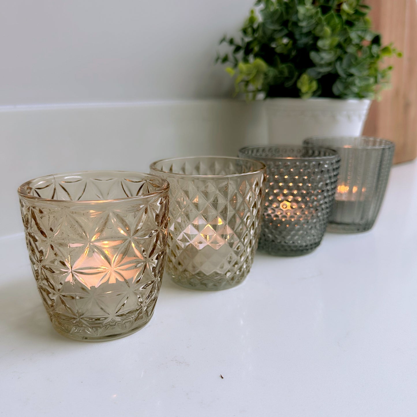 Set of Grey & Bronze Tea-Light Holders