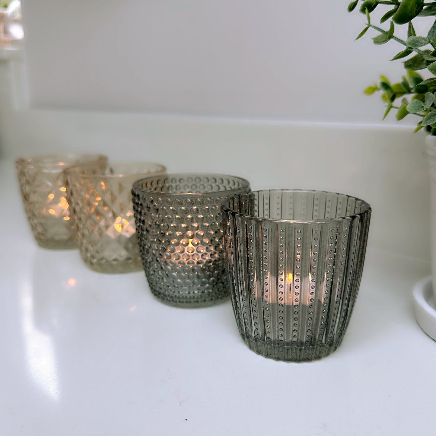 Set of Grey & Bronze Tea-Light Holders