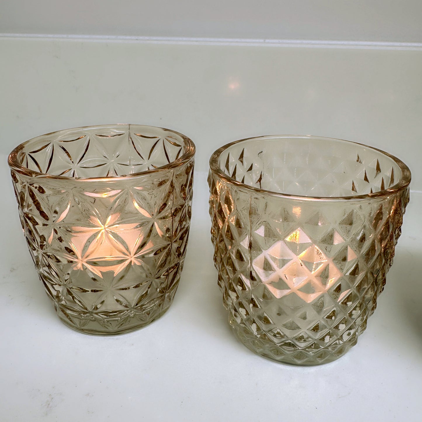 Set of Grey & Bronze Tea-Light Holders