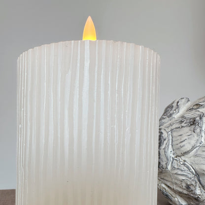 White Textured LED Candle