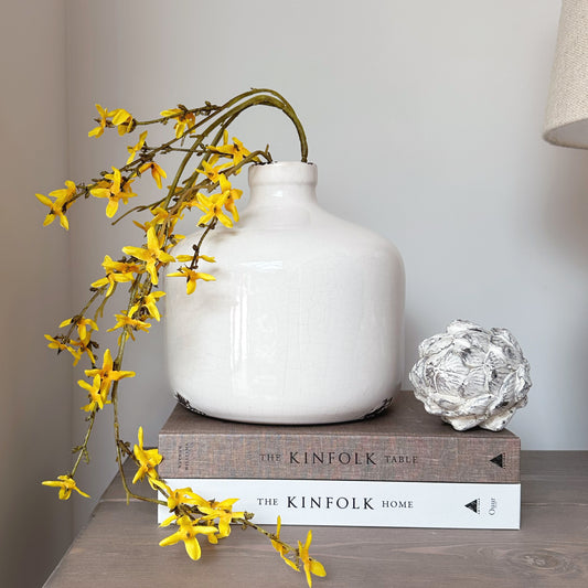 Burnt Orange & Yellow Forsythia Stem