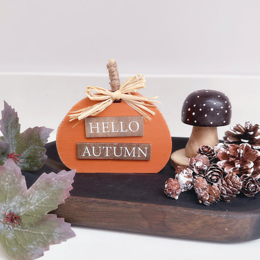 Hello Autumn Pumpkin Block