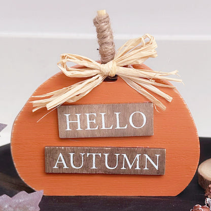 Hello Autumn Pumpkin Block