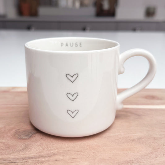 Triple Heart ‘Pause’ Mug