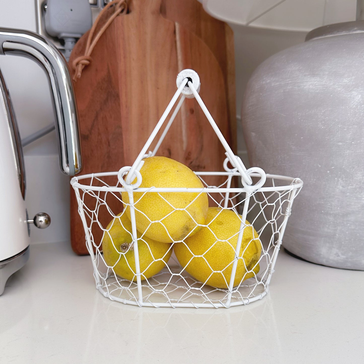 Wonky Metal White Basket