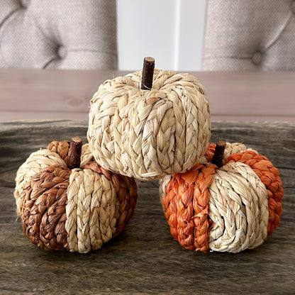 Straw Autumnal Pumpkin Set No.2