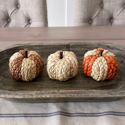 Straw Autumnal Pumpkin Set No.2