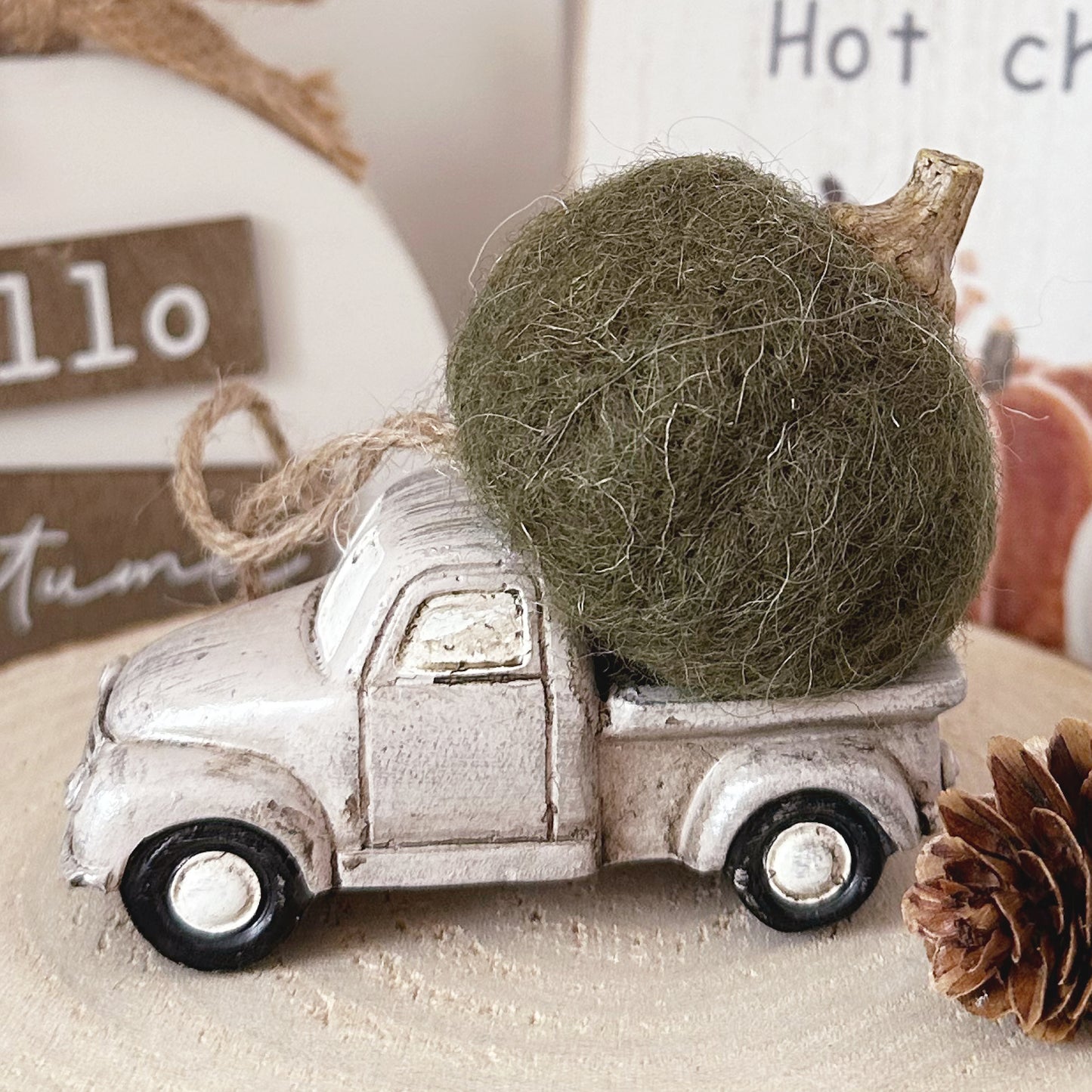 Hanging Truck With Green Pumpkin