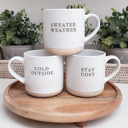 'Cold Outside' Speckled Ceramic Mug