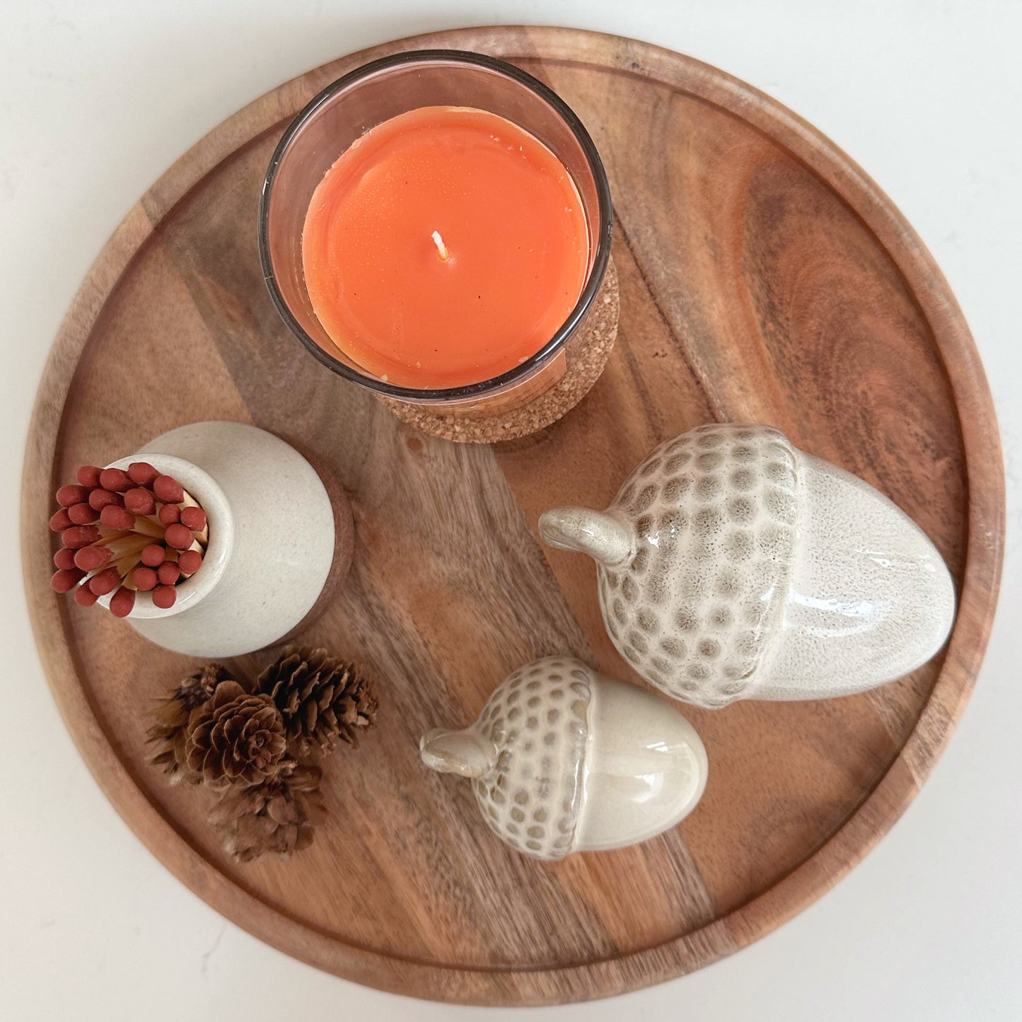 Acacia Round Tray With Feet