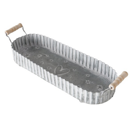 Rustic Metal Tray With Handles