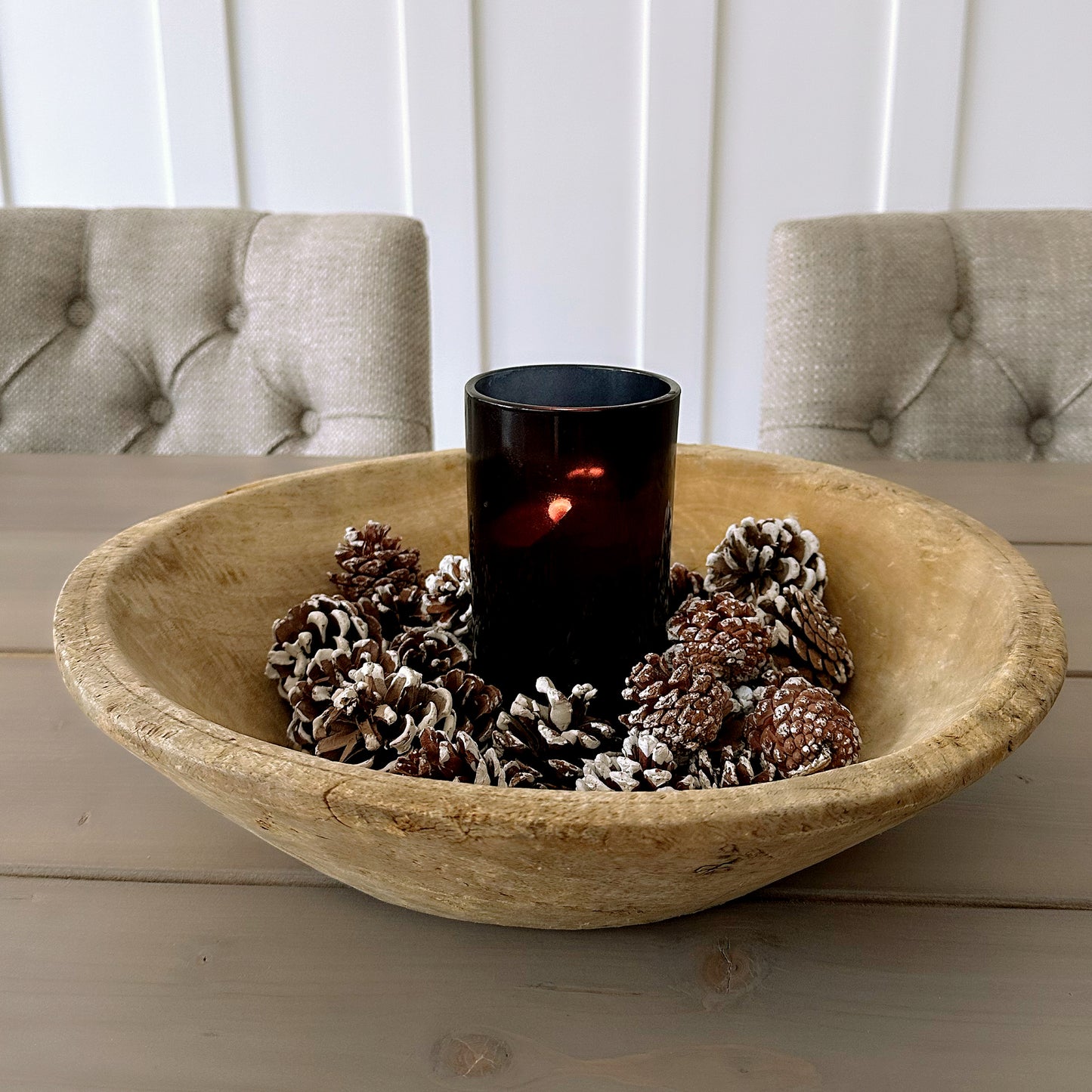 Bleached Vintage Wooden Parat Bowl