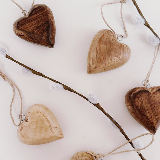 Mango Wood Heart Hanger