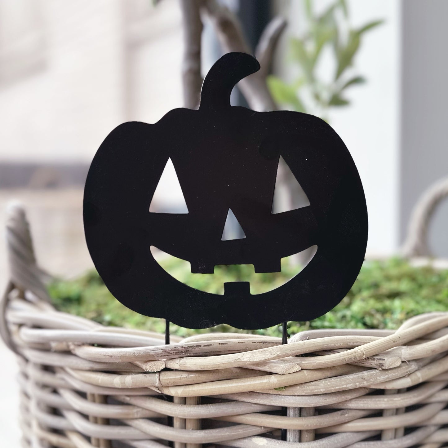 Black Cut Out Pumpkin Stake - Available in 2 Styles