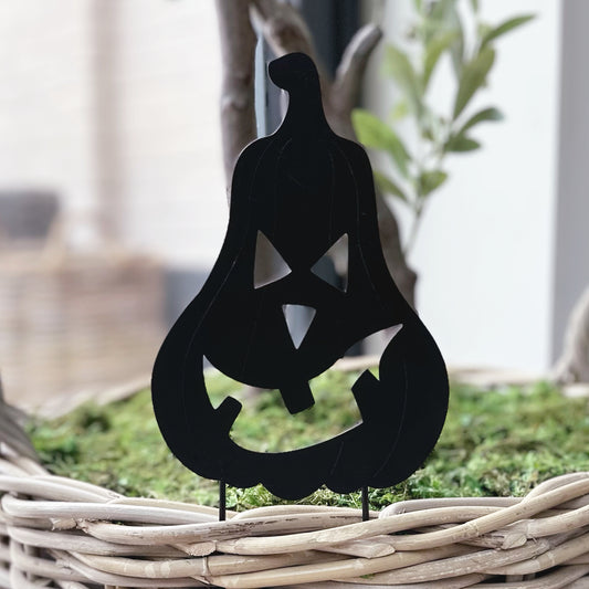 Black Cut Out Pumpkin Stake - Available in 2 Styles