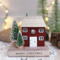 'Merry Christmas' Wooden House Scene