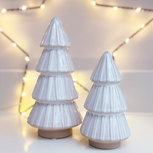 Ceramic Ridged White Tree - Available in 2 Sizes