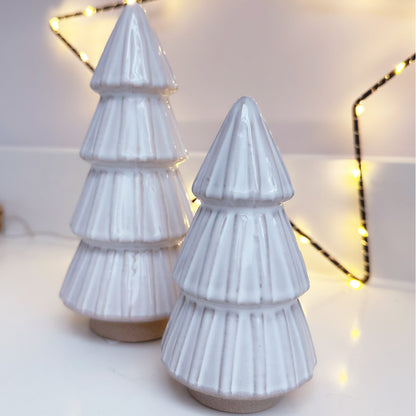 Ceramic Ridged White Tree - Available in 2 Sizes