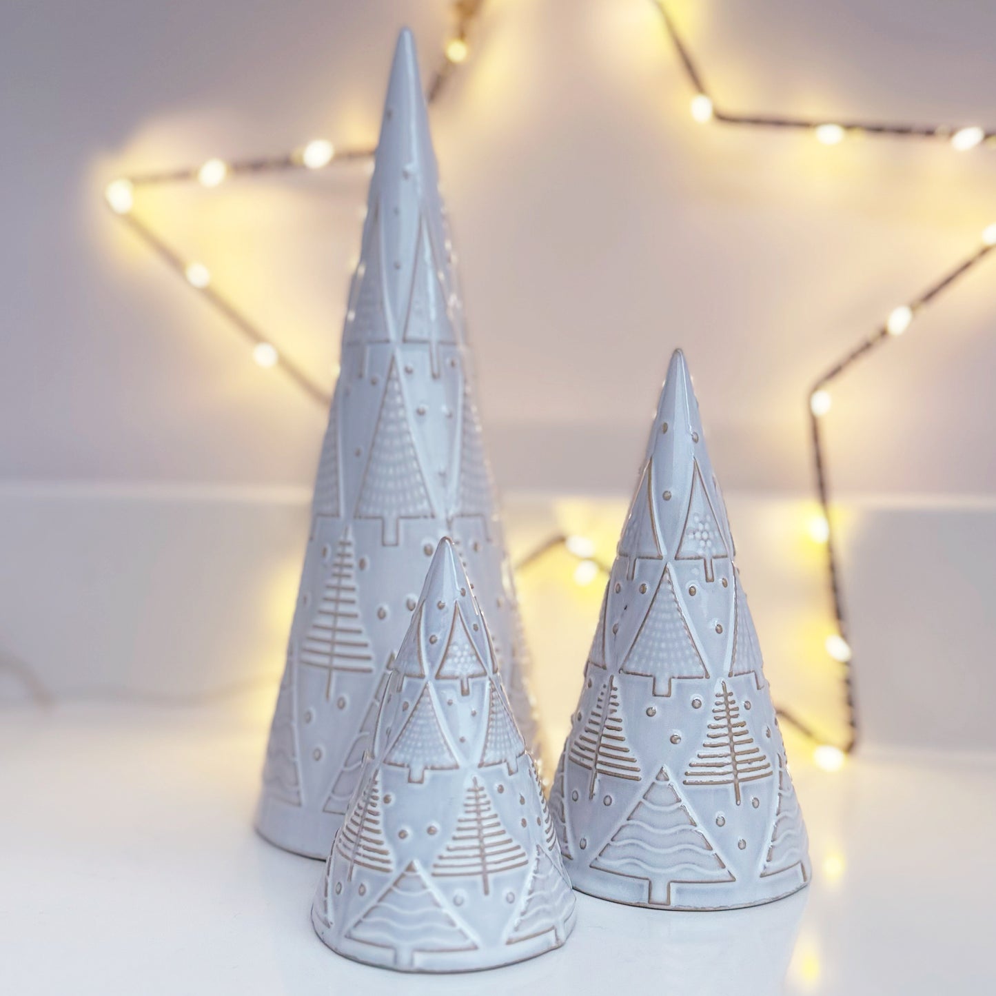 Ceramic Embossed Christmas Tree - Available in 3 Sizes