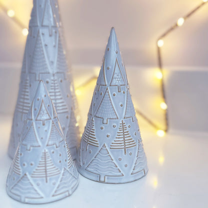 Ceramic Embossed Christmas Tree - Available in 3 Sizes